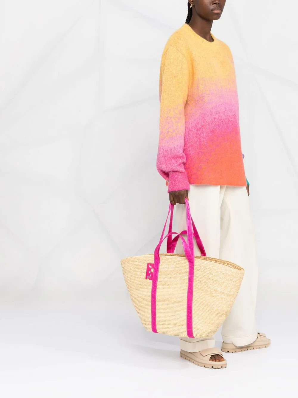 Off-White Shopper met band - Beige