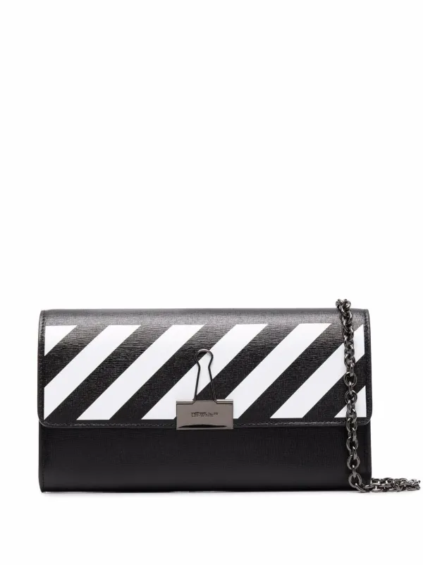 OFF-WHITE Chain Strap Wallet Arrows Monogram Brown/Black/Red in Synthetic  with Silver-tone - US