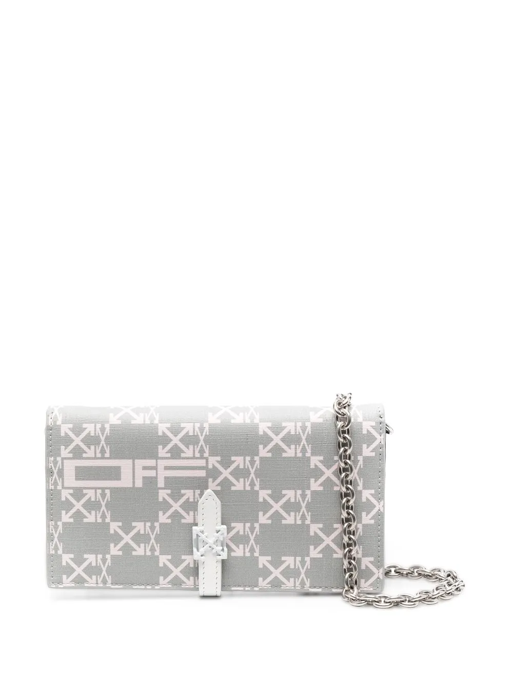 

Off-White cartera con cadena y monograma - Gris