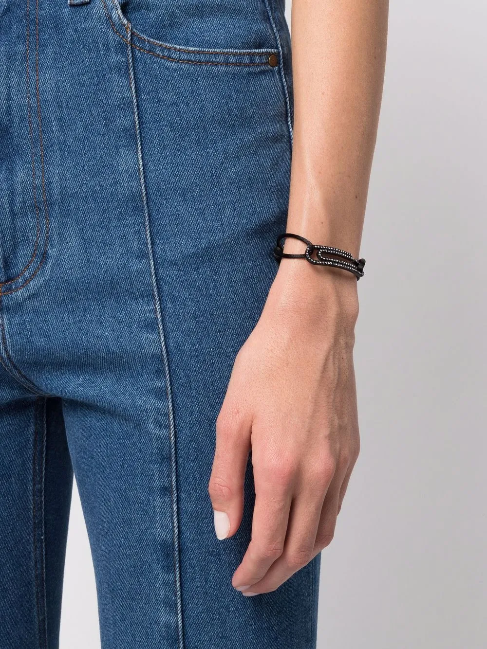 Off-White crystal-embellished Paperclip Bracelet - Farfetch