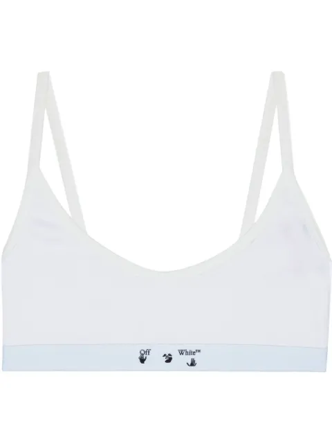 Off-White logo-tape ribbed bralette