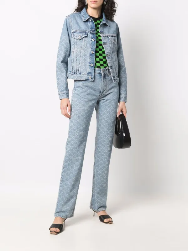 Shop Off-White monogram-print straight 