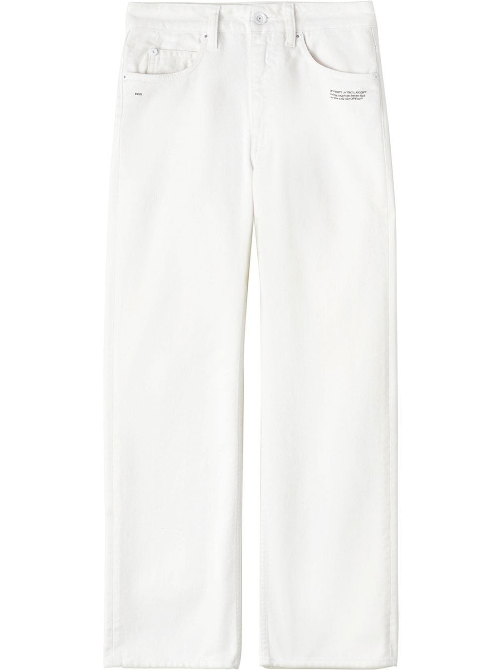 Off-White slogan-print Straight Leg Jeans - Farfetch