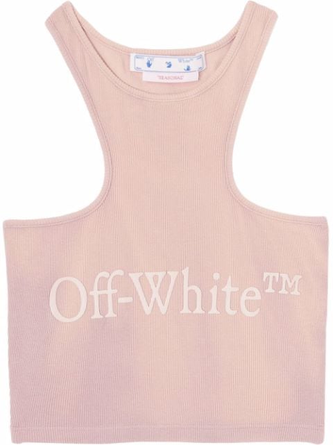 Off-White logo-patch ribbed vest top