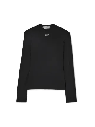 OFF 徽章贴身长袖圆领衫| Off-White™ 官 