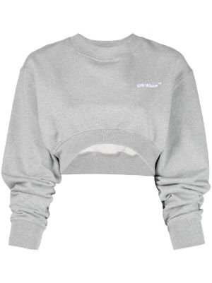 white cut off sweatshirt