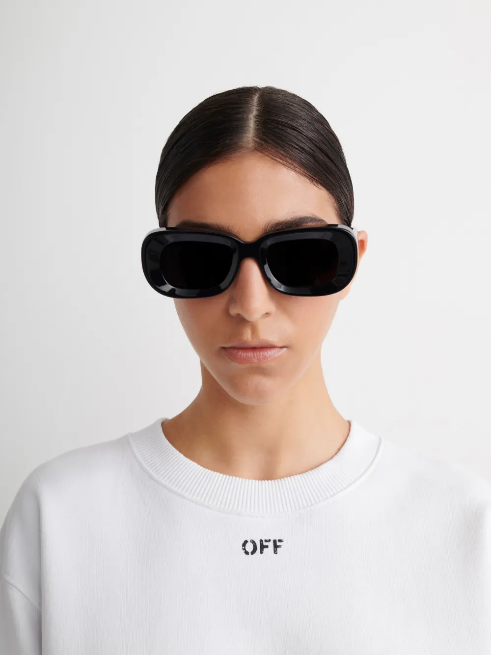 OFF STAMP CROPPED CREWNECK