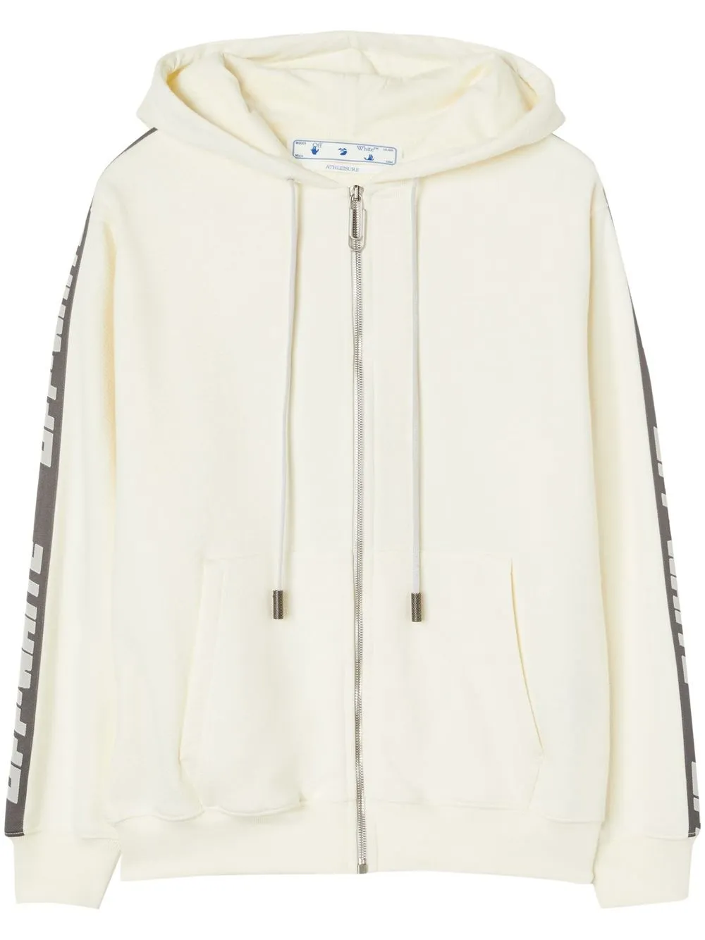 

Off-White logo-sleeve hoodie - Neutrals