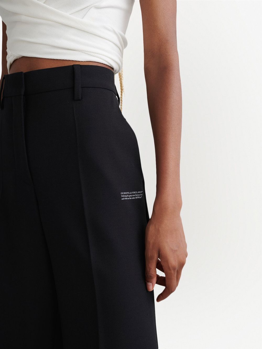 Shop Off-white High-waisted Tailored Shorts In Black