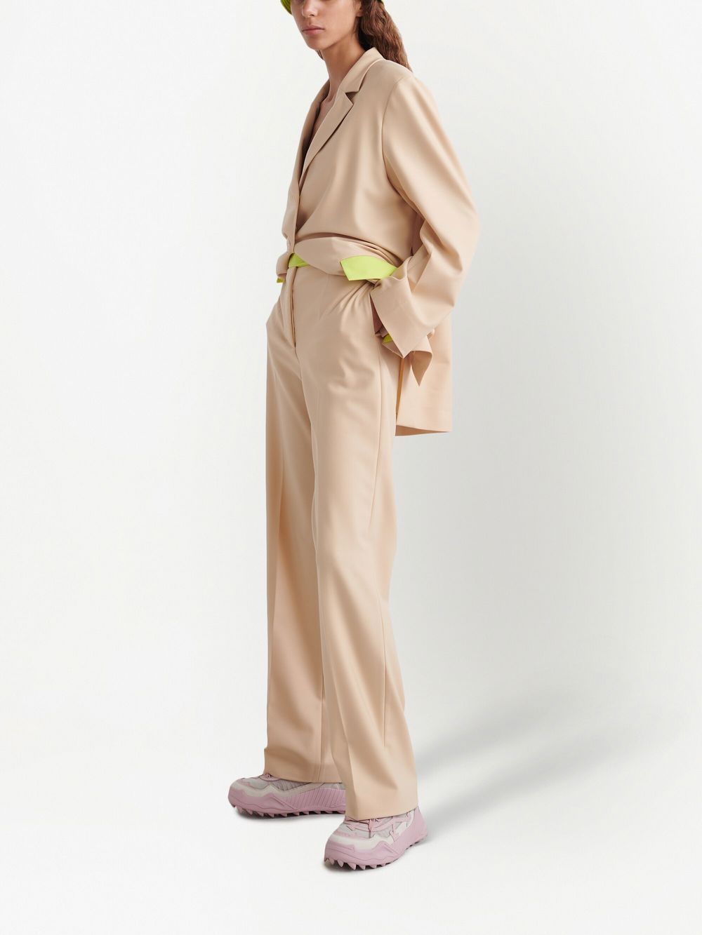Shop Off-white Active Straight-leg Tailored Trousers In Neutrals