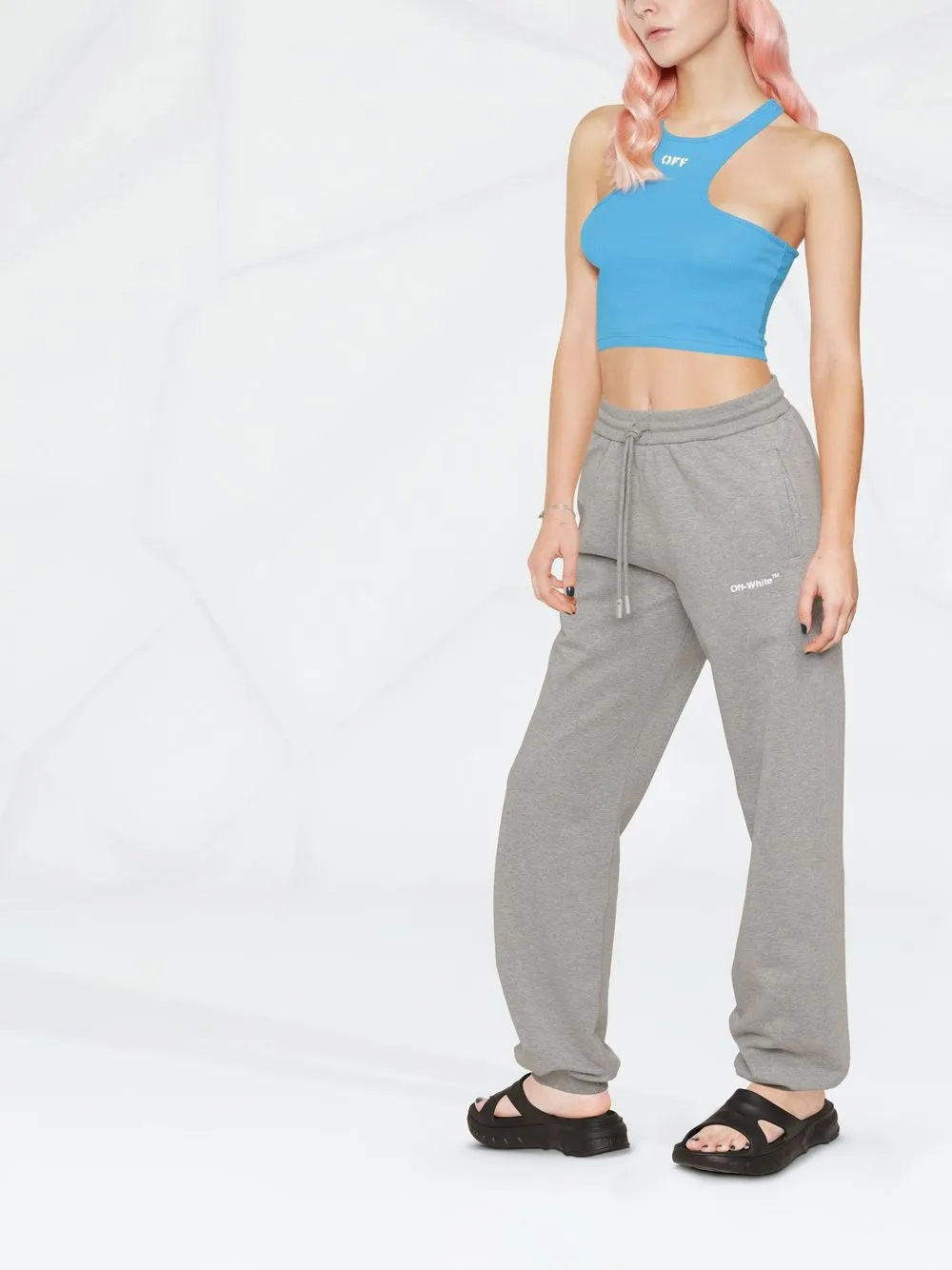  Off White Jogginghose Mit Logo Print   Grau 