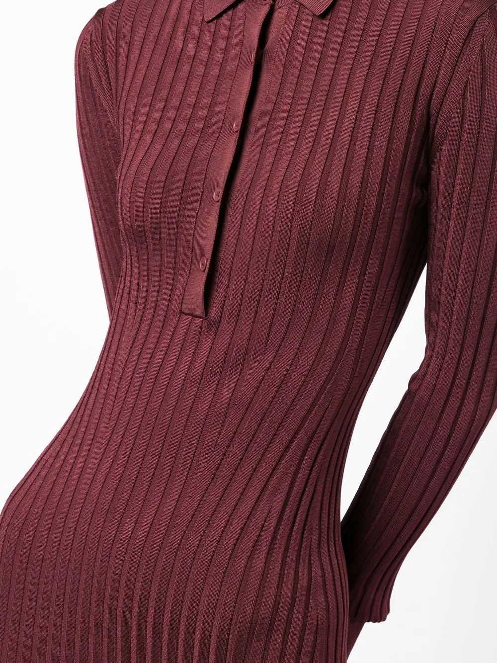 Shop Galvan Rhea Ribbed-knit Midi Dress In Red