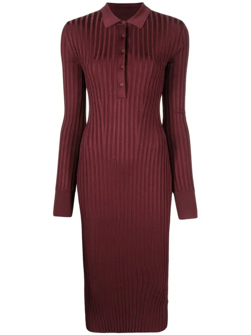 Robe mi-longue Rhea en maille nervurée - Galvan - Modalova