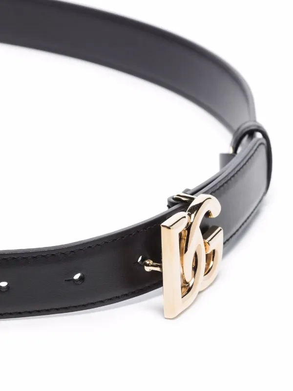 Dolce Gabbana logo-buckle Leather Belt Black FARFETCH IN