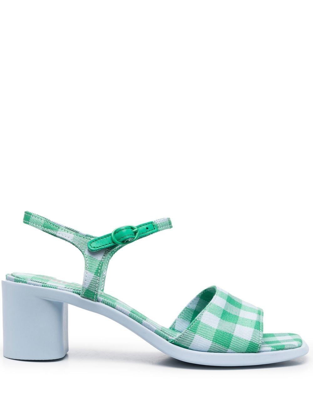 Camper Meda Gingham Sandals In Green | ModeSens