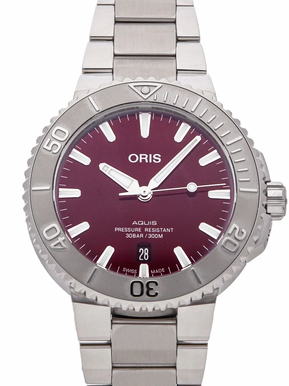 фото Oris наручные часы aquis date cherry edition pre-owned 41 мм