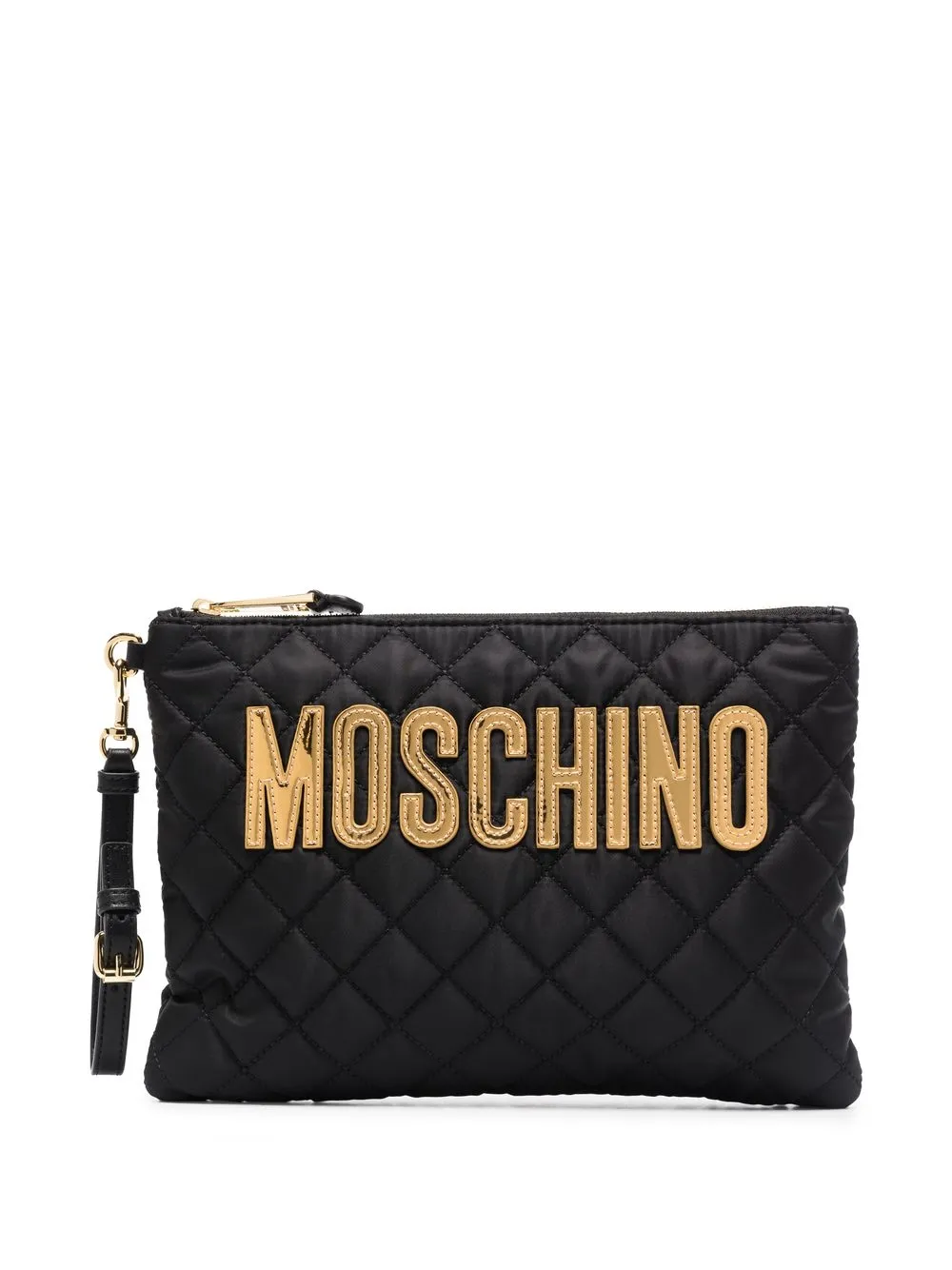 

Moschino bolsa de mano capitonada con parche del logo - Negro