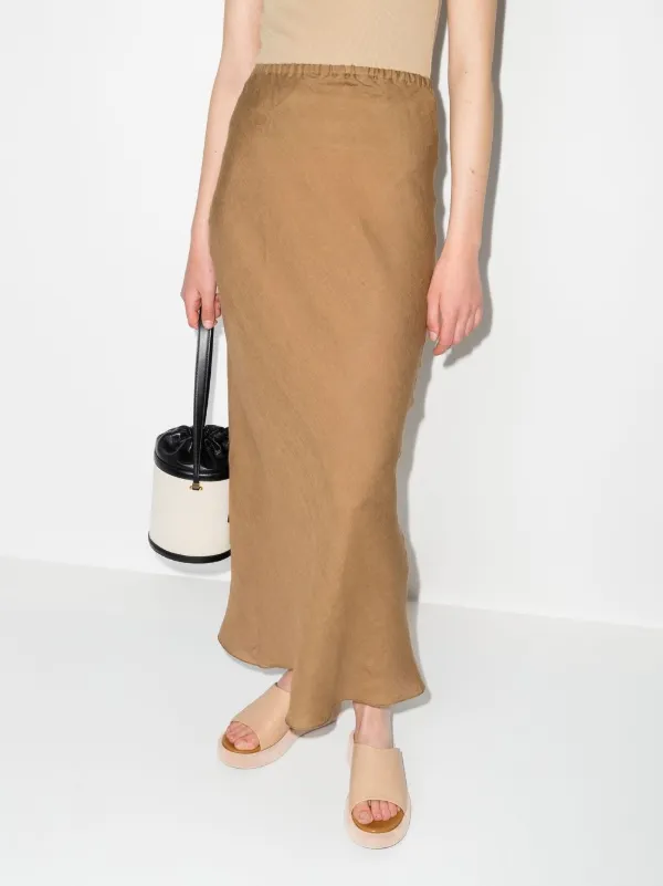 BASERANGE DYDINE FITTED SKIRT Baserange Dydine Linen Maxi Skirt