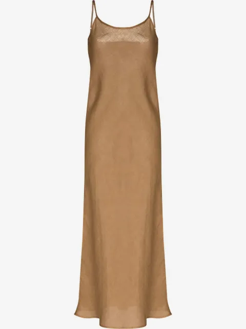 Baserange U-neck sleeveless linen midi dress