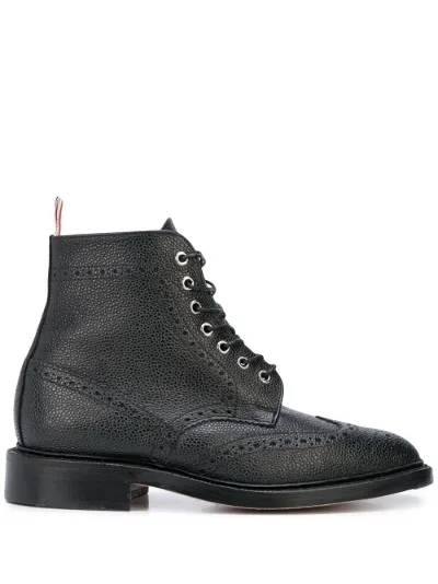 Thom Browne wingtip brogue boots black 