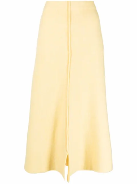 Jil Sander central pleat A-line skirt
