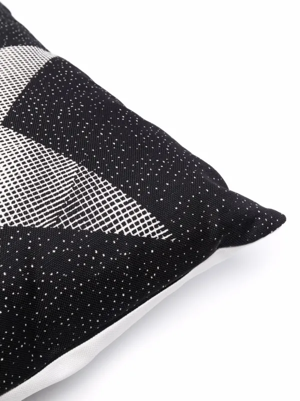 Polka dot cushion black best sale and white