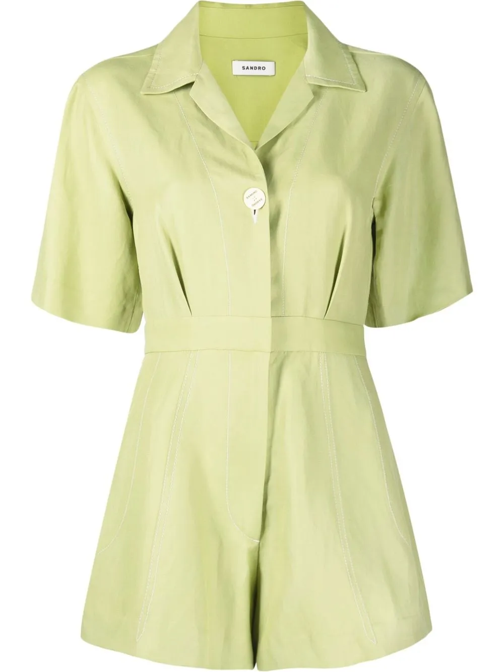 

SANDRO jumpsuit corto con cuello camisero - Verde