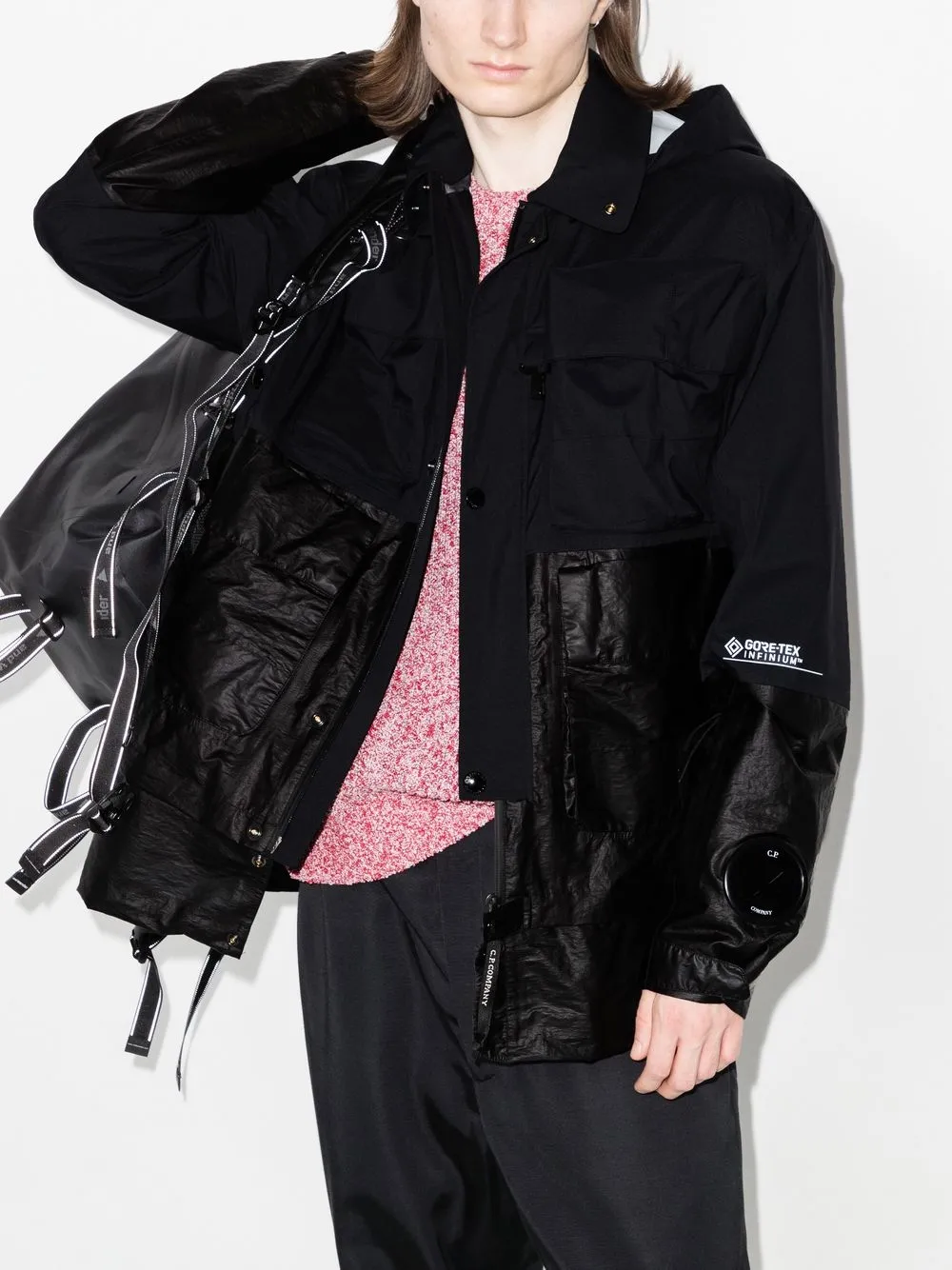 Shop C.p. Company Zip-up Hooded Jacket In Black