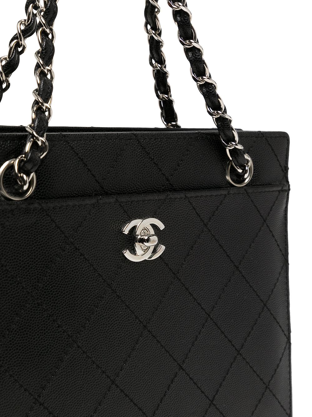 фото Chanel pre-owned стеганая сумка-тоут 1998-го года с логотипом cc