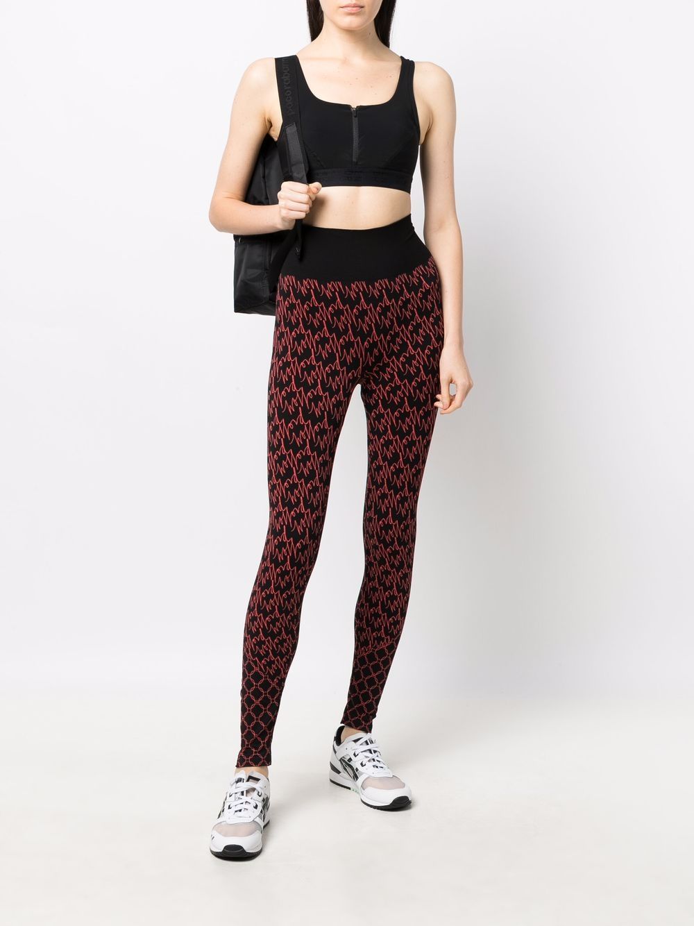 Wolford Legging met monogramprint - Zwart