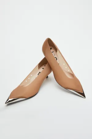 Toe-Cap Kitten Heel Pumps