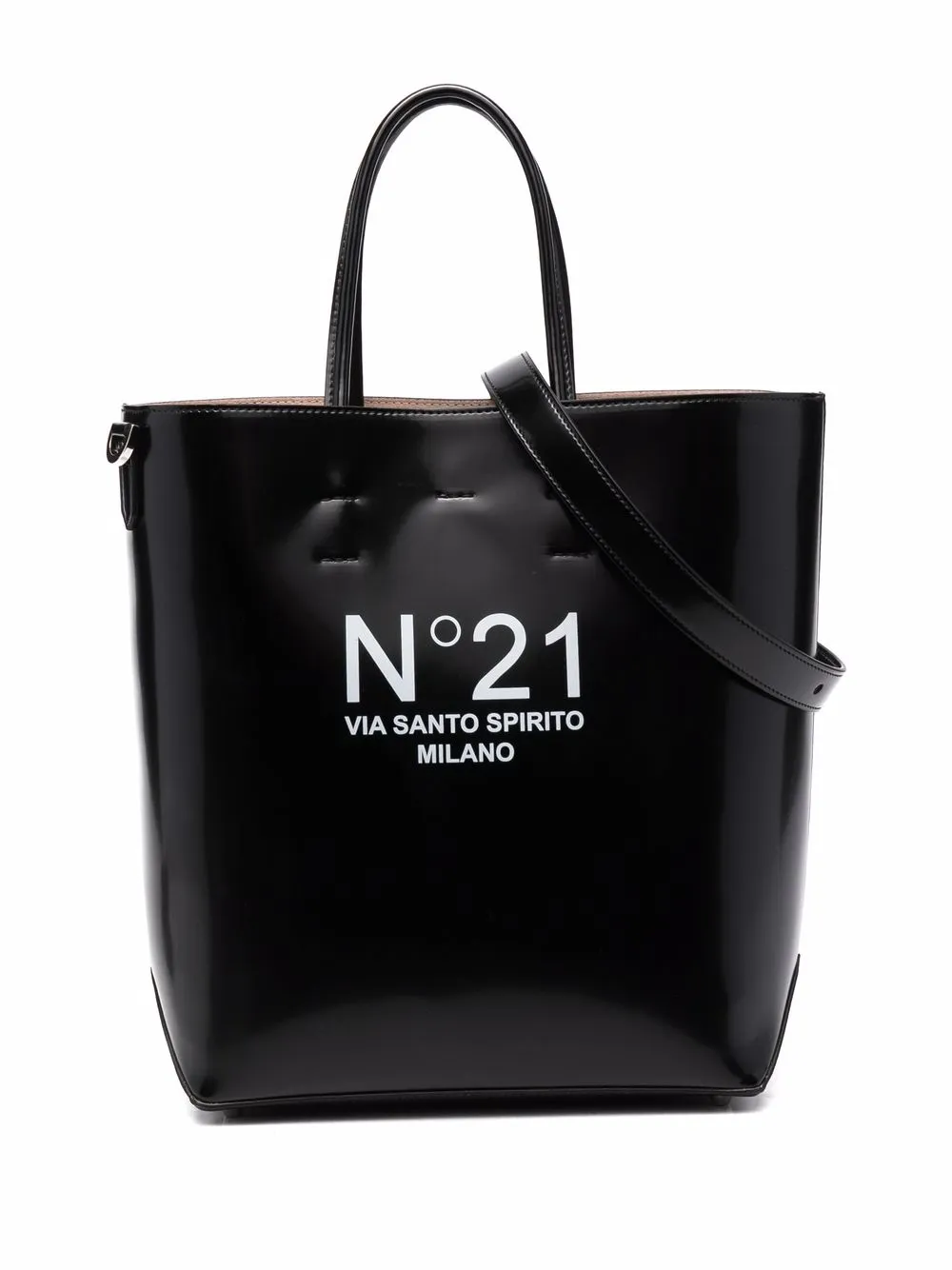 

Nº21 tote mediano con logo estampado - Negro