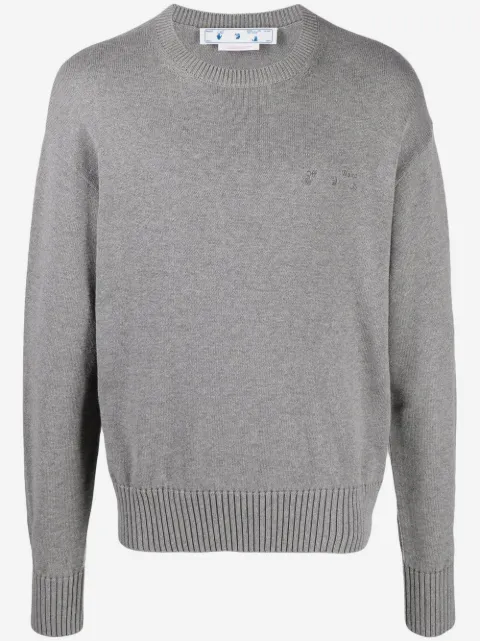 Off-White logo embroidered knitted jumper