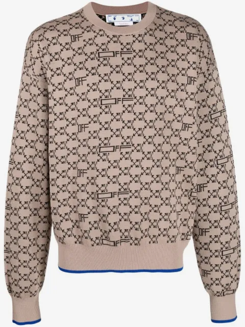 Off-White all-over monogram crew neck jumper