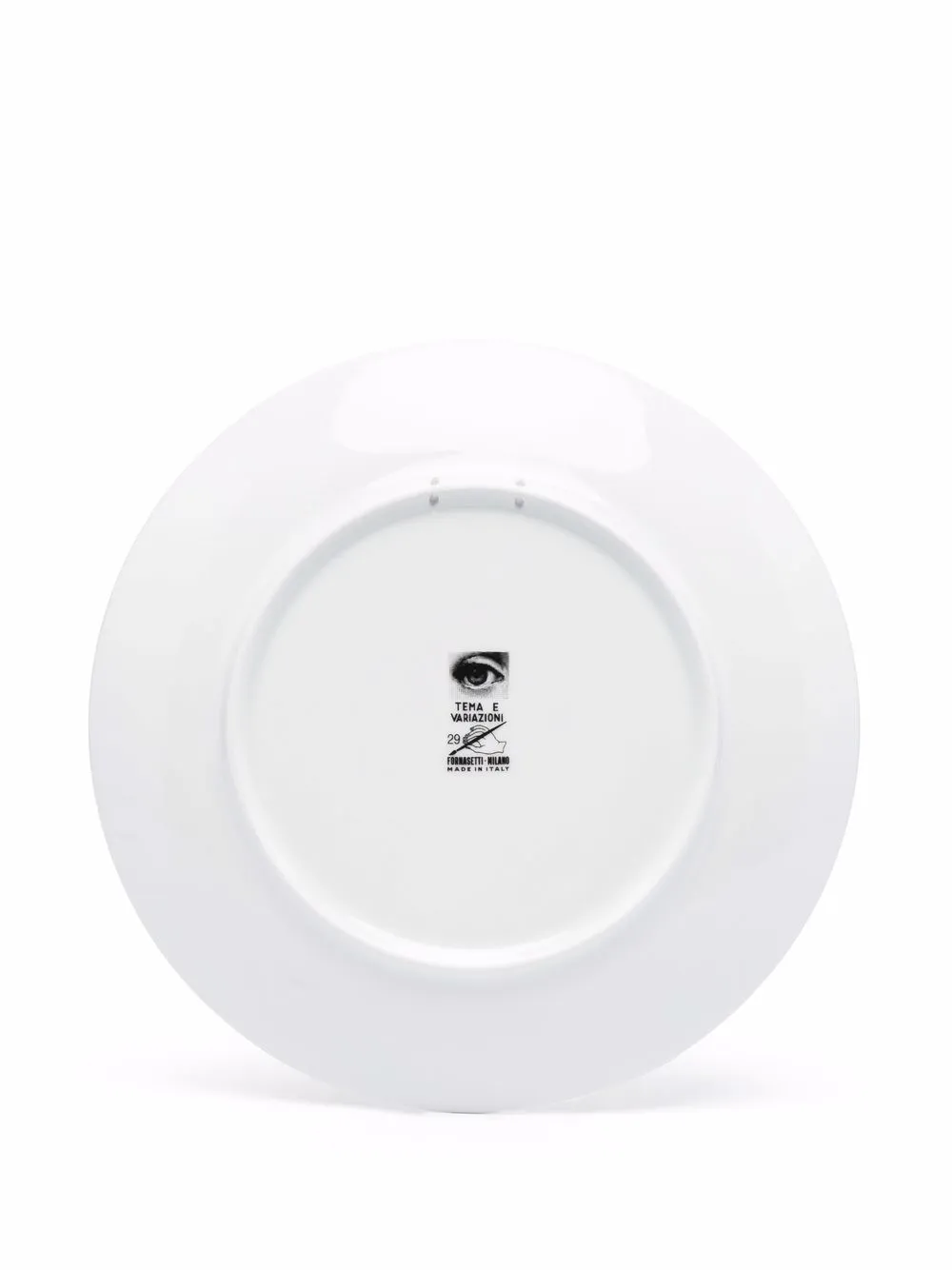  Fornasetti Face Print Plate - Black 
