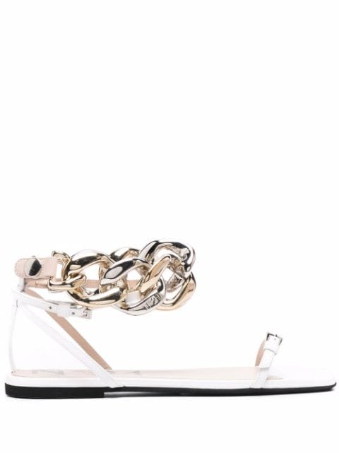 Nº21 chain-link leather sandals
