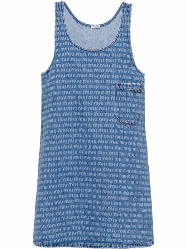 Miu Miu Denim Tank Top Dress - Farfetch