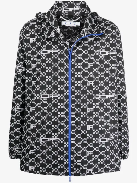 Off-White chamarra rompevientos con logo