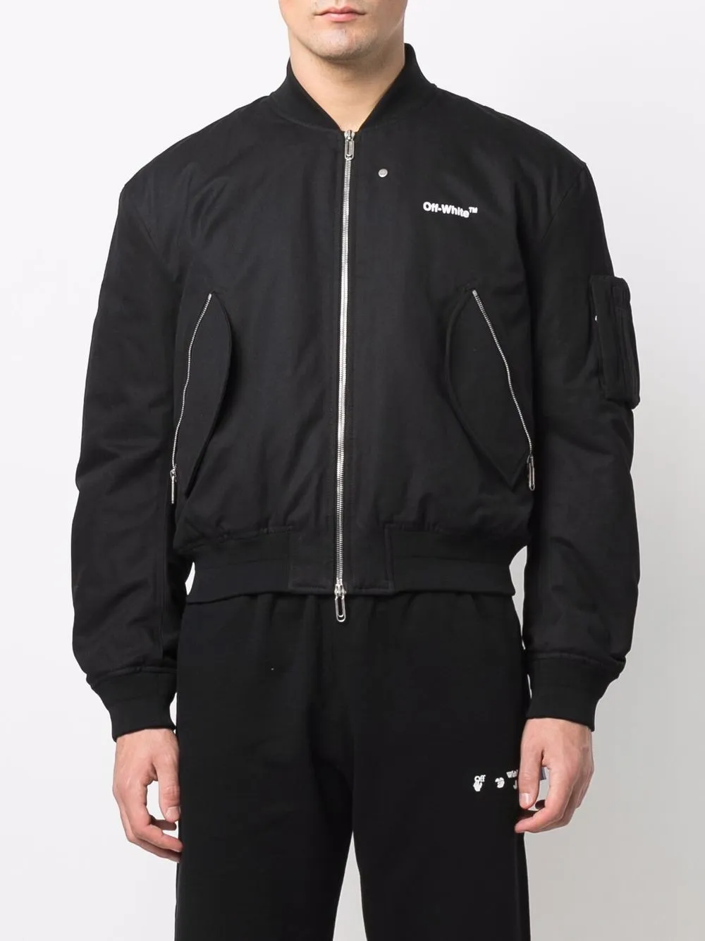 Off-White™ Black cargo bomber jacket