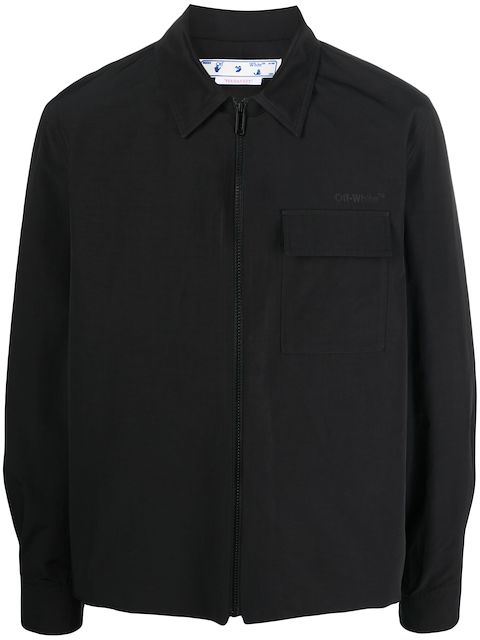 Off-White Diag-stripe zipped shirt jacket