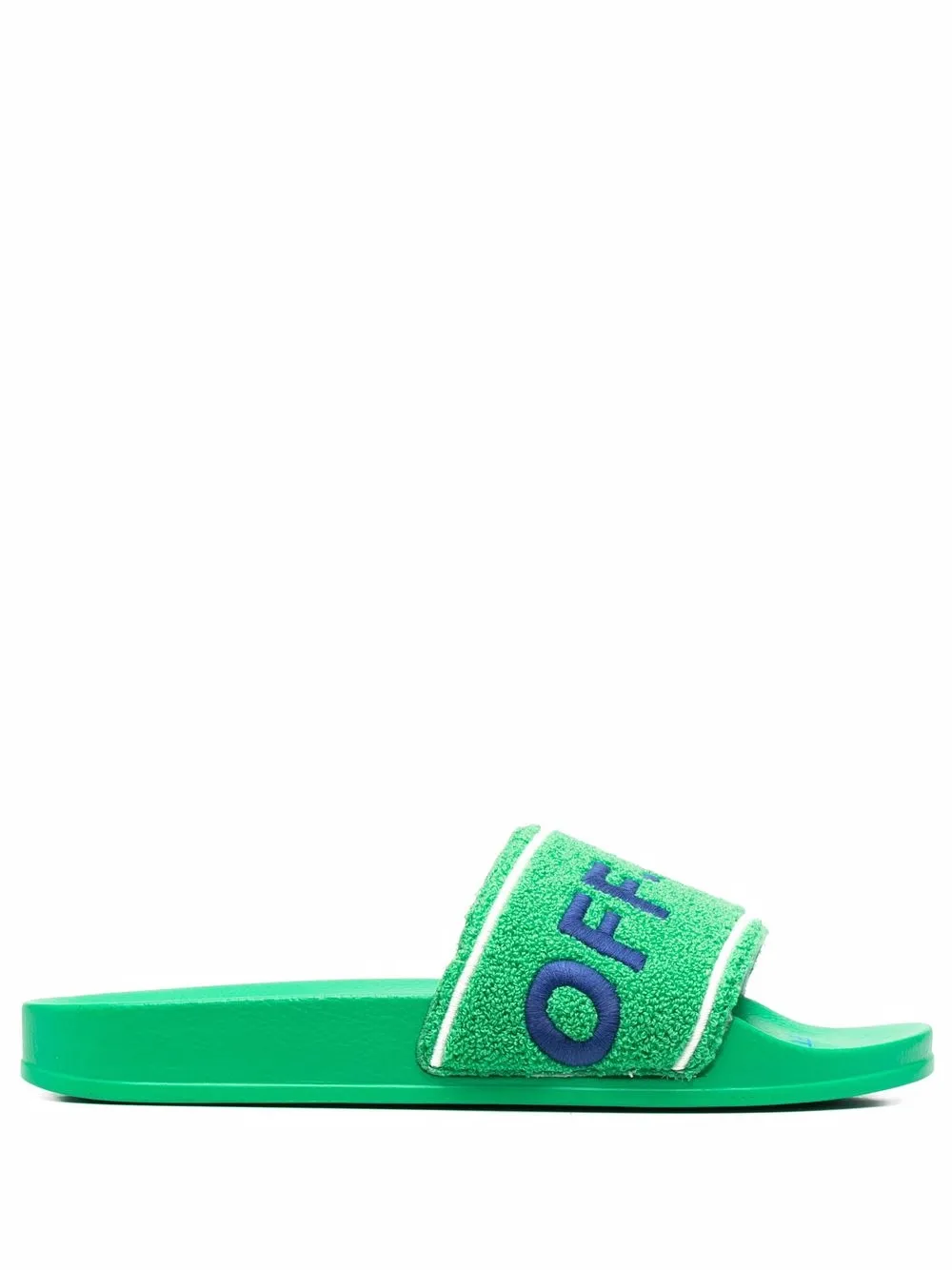 

Off-White flip flops Towel con logo bordado - Verde