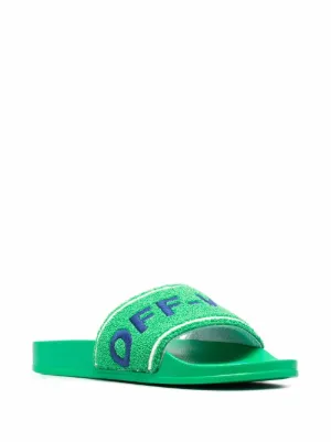 off white green slides
