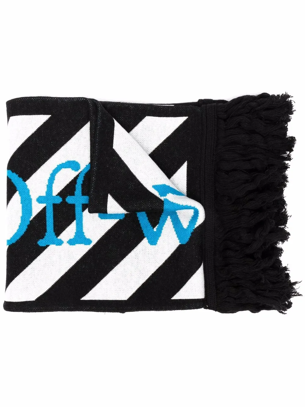 

Off-White bufanda tejida con rayas diagonales - Negro