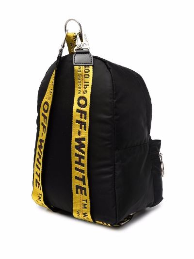 off white bag with yellow strap