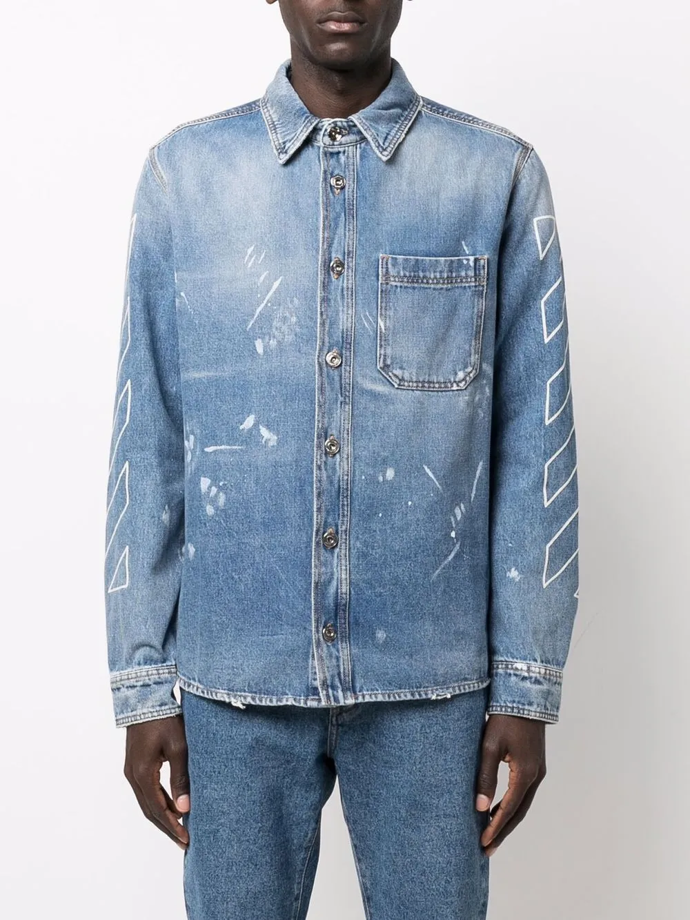 Off-White Diag-stripe Denim Shirt - Farfetch