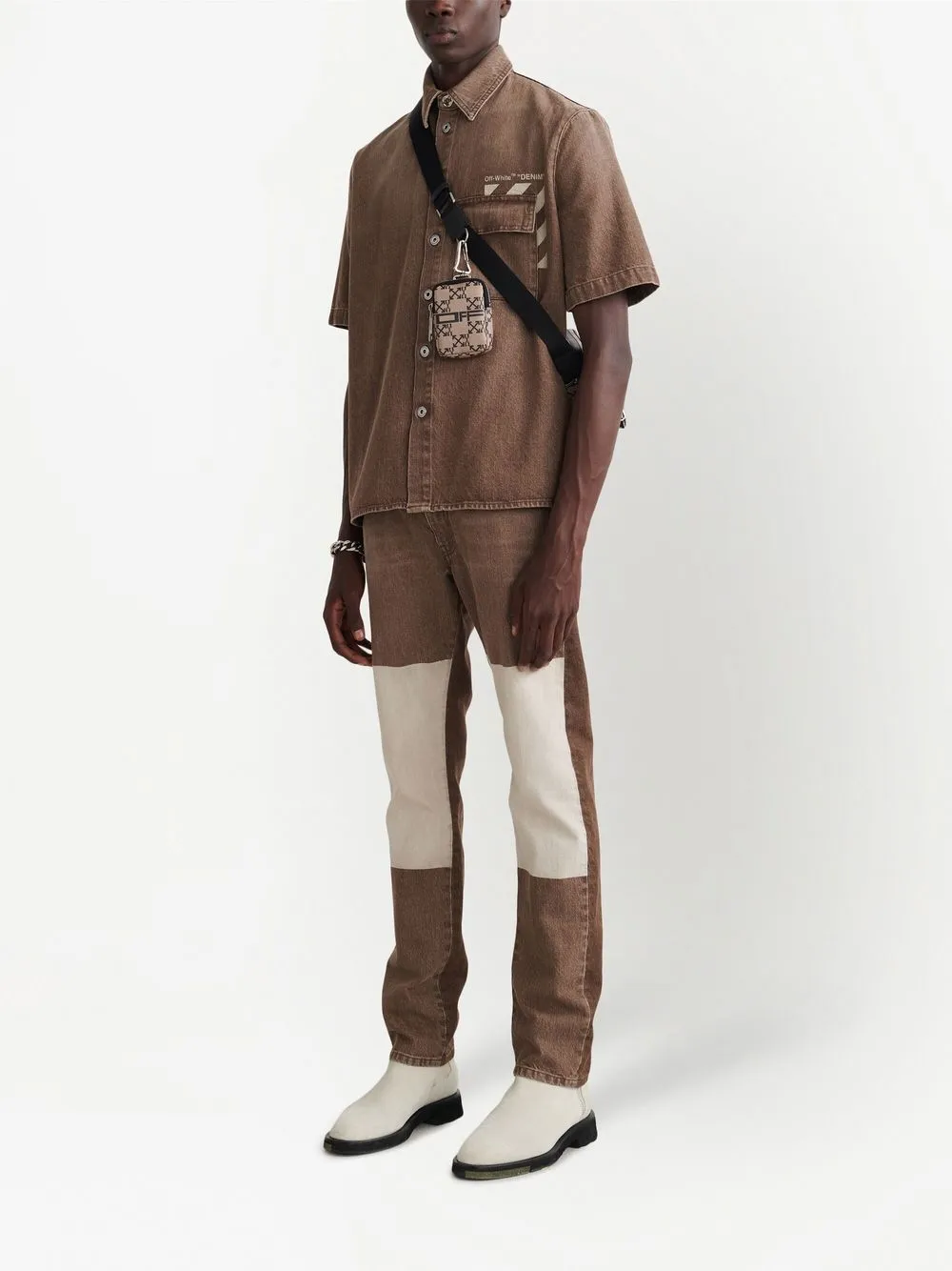 Image 2 of Off-White Diag print denim shirt