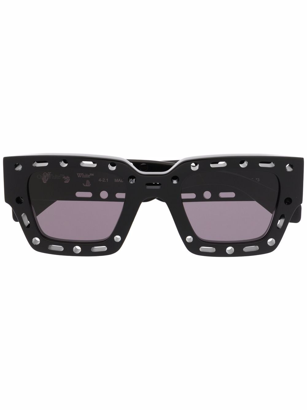 OFF-WHITE Mercer Cut-Out Square Frame Sunglasses Black/White  (OERI026S22PLA0011007 BLK) Men's - SS22 - US