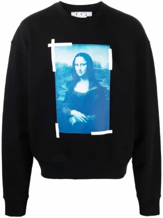 Off White Monalisa Over crew neck Sweatshirt Black FARFETCH AO