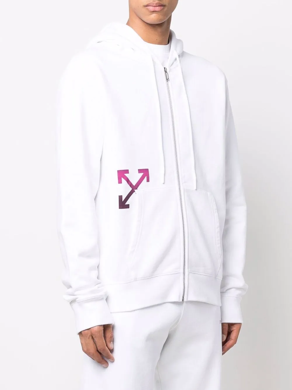 Off-White gradient-Arrow zip-up Hoodie - Farfetch