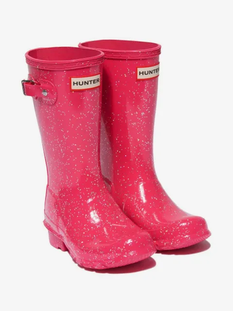 Hunter Kids glossy glitter wellie boots